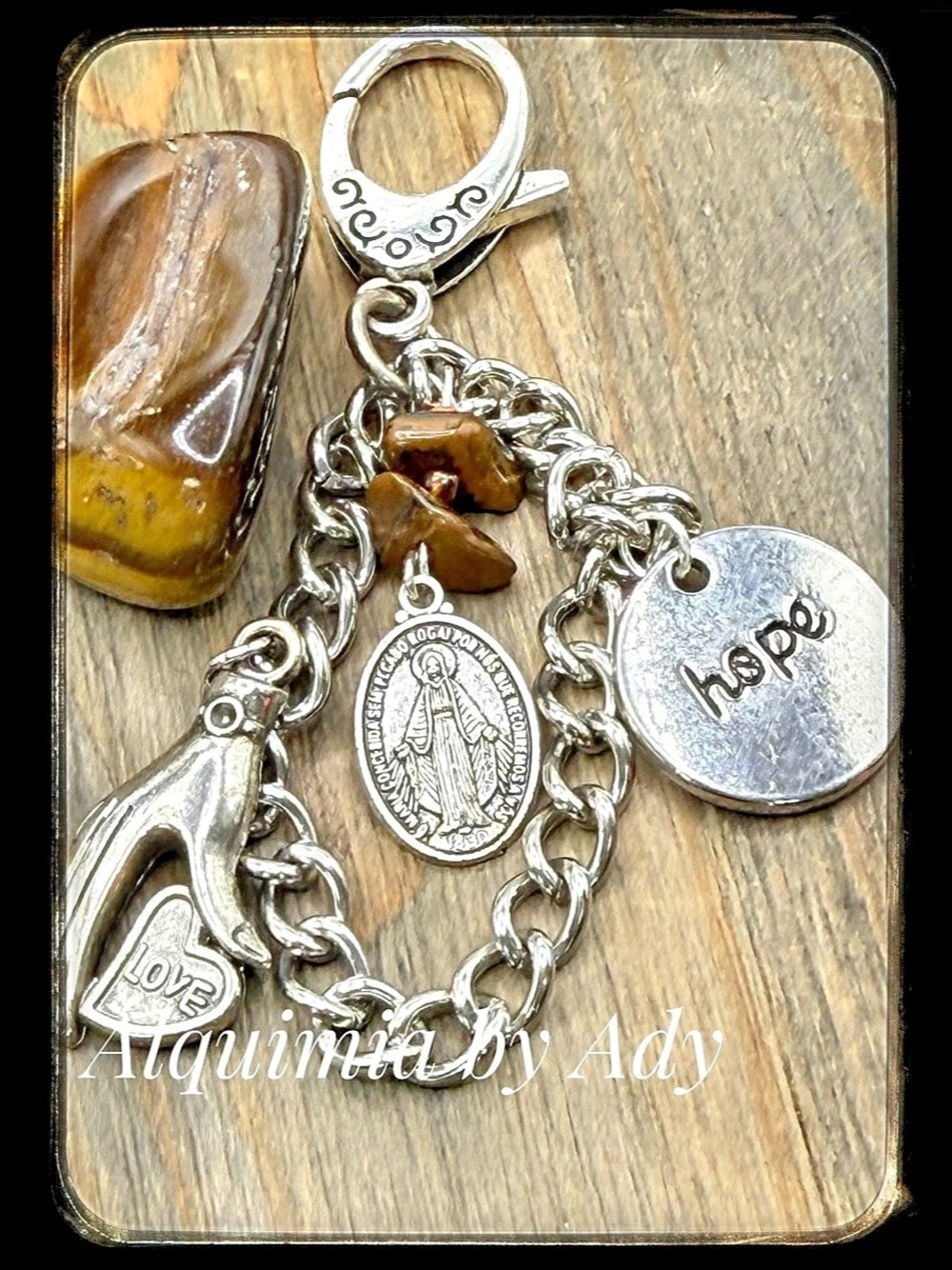 Silver-Tone Charm Key card holder | Boho bag  charm